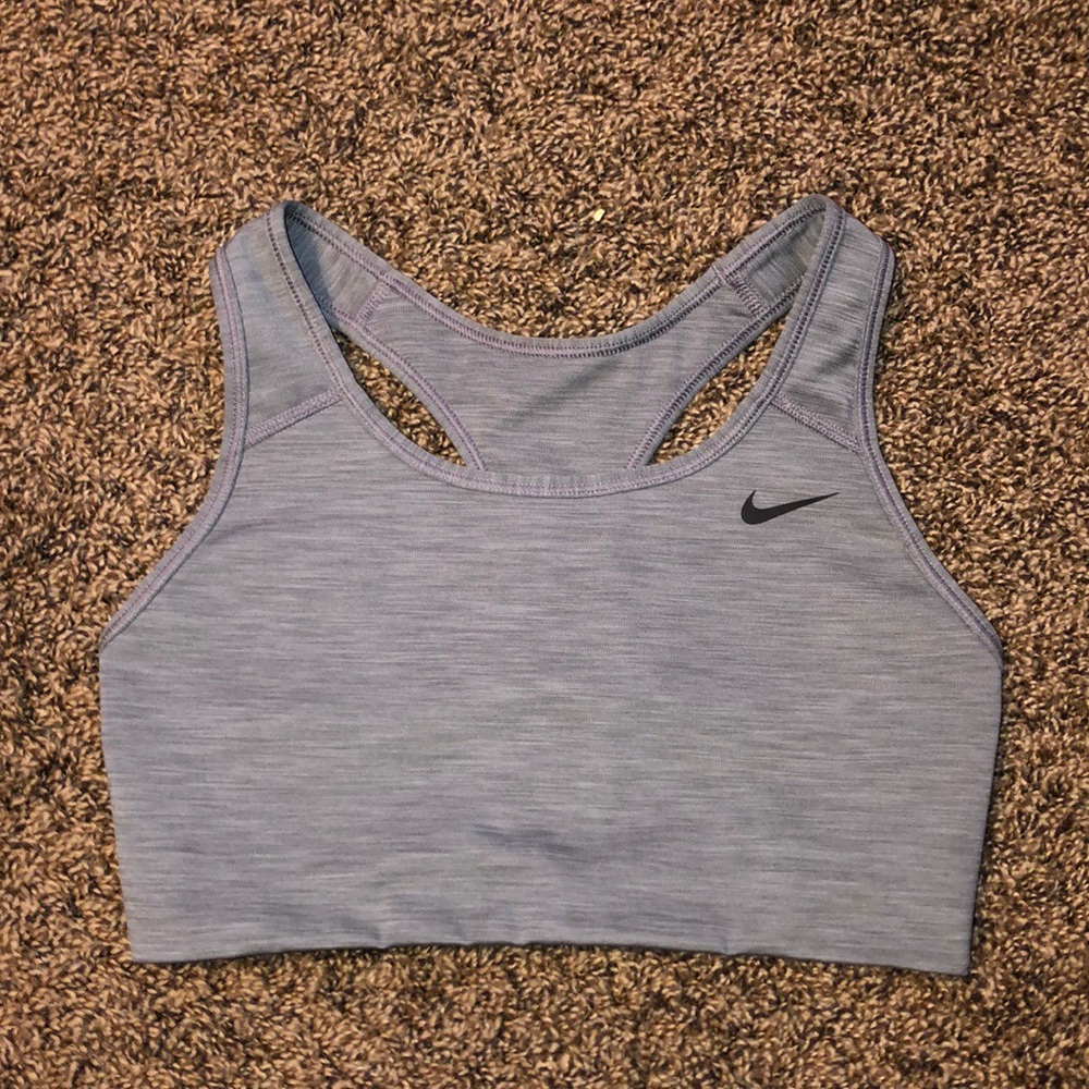 Gray Nike Dri-FIT Swoosh Sports Bra